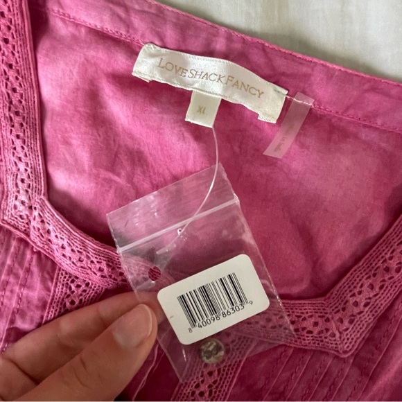 NWOT LOVESHACKFANCY Edie Dress Magenta Pink Tie Dye Lace Maxi Dress - Picture 11 of 15